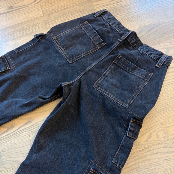 Oak + Fort Cargo Wide leg Jean with Snaps For Barrel Leg - Picture 6 of 11